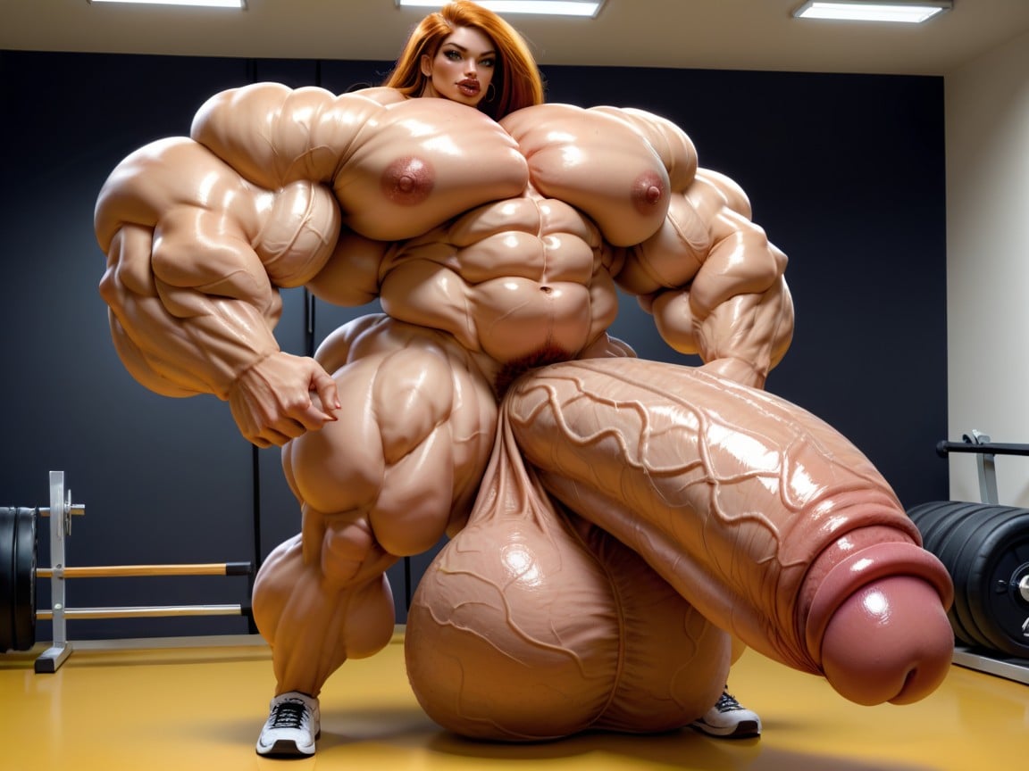 Hyper Absurdly Oversized Penis, Hyper Gigantic Lips, Hyper Gigantic Muscle Hips Porno shemale IA