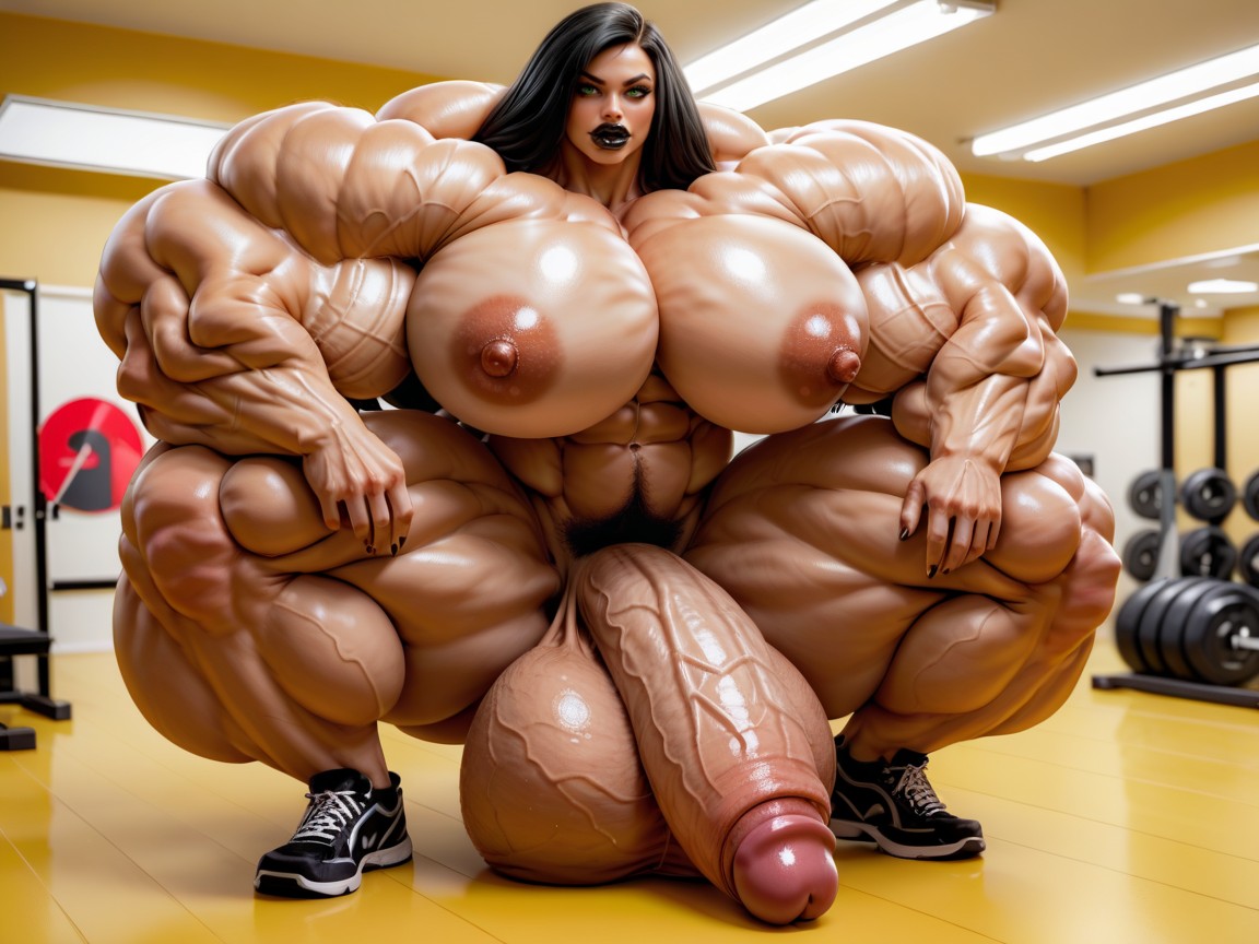 圓潤, Hyper Absurdly Oversized Gigantic Wides Penis, Hyper Absurdly Gigantic Massive Muscle 人妖AI黃片