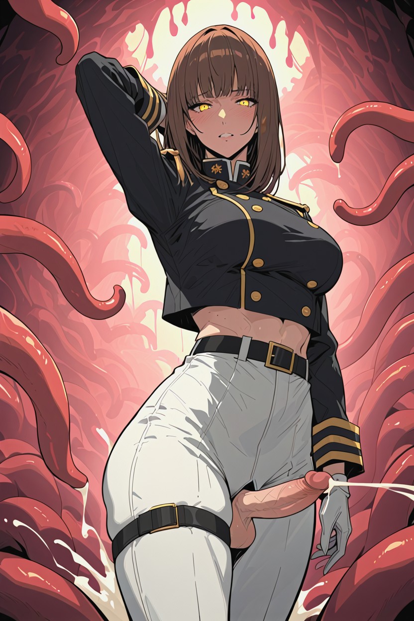 Epaulettes, Cropped Jacket, Thigh Strap 人妖AI黃片