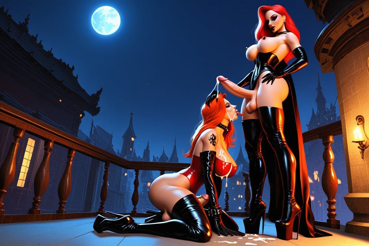 Gothic Atmosphere, Foot Worship, Fully Naked Shemale AI Porn