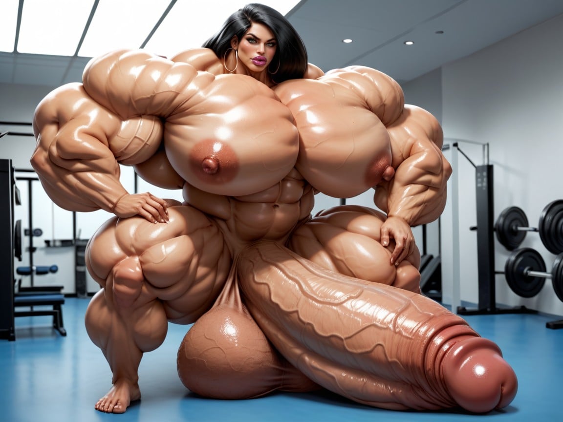Balls Are Just Too Gigantic, Hyper Gigantic Muscle Growth, Hyper Absurdly Gigantic Balls ニューハーフAIポルノ