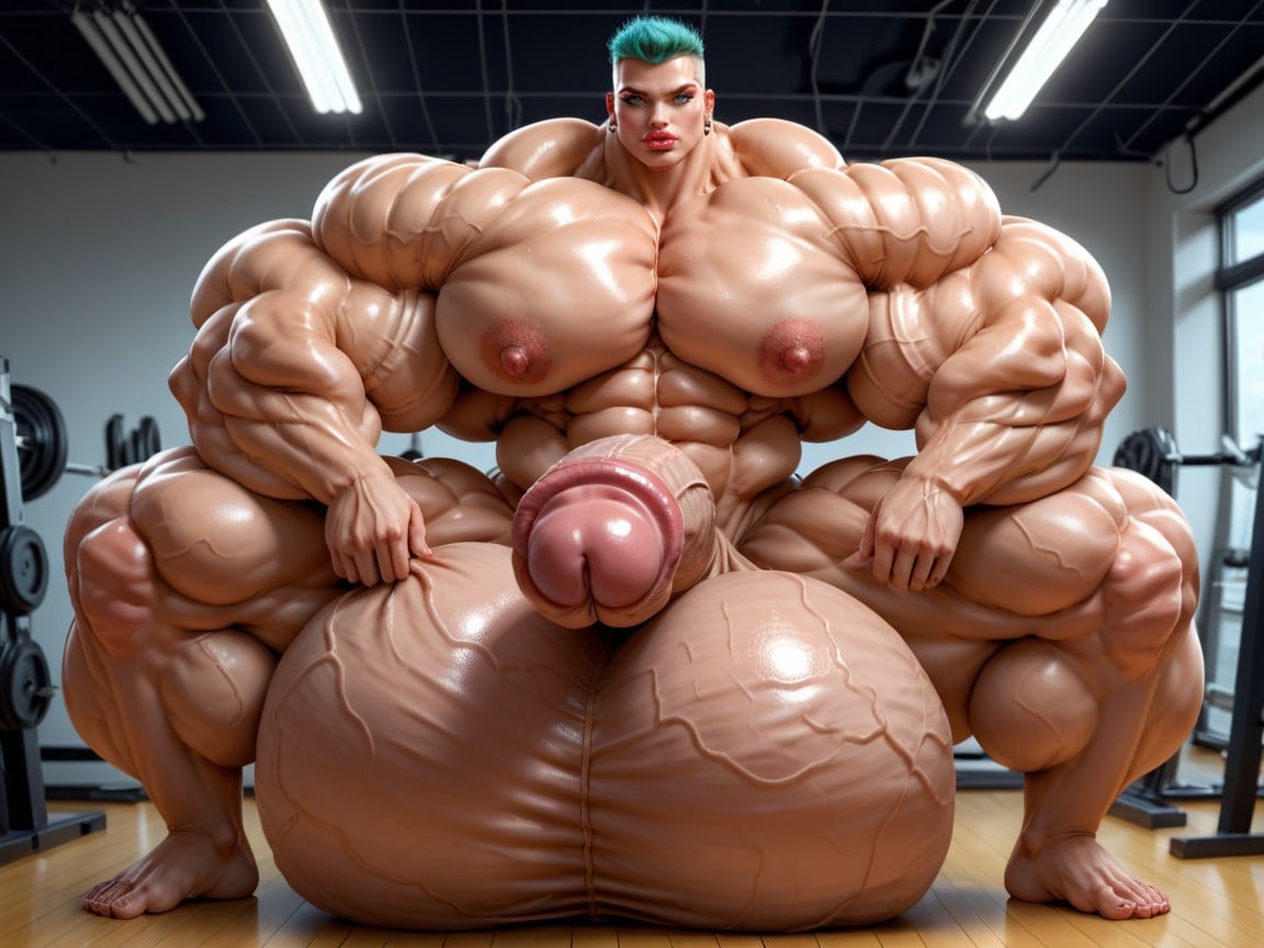 Hyper Gigantic Massive Balls, Hyper Bimbo, Hyper Gigantic Penis Shemale AI Porn