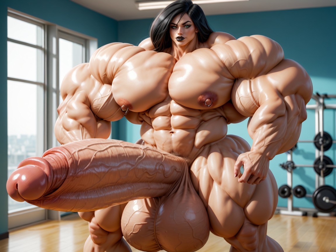 Hyper Gigantic Penis, Hdr, Penis The Size Of The Gym Travesti IA Pornô
