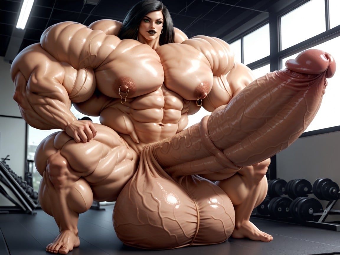 Hyper Absurdly Oversized Gigantic Massive Muscle, Hyper Gigantic Massive Penis, Penis Bigger Than Body Shemale AI Porn