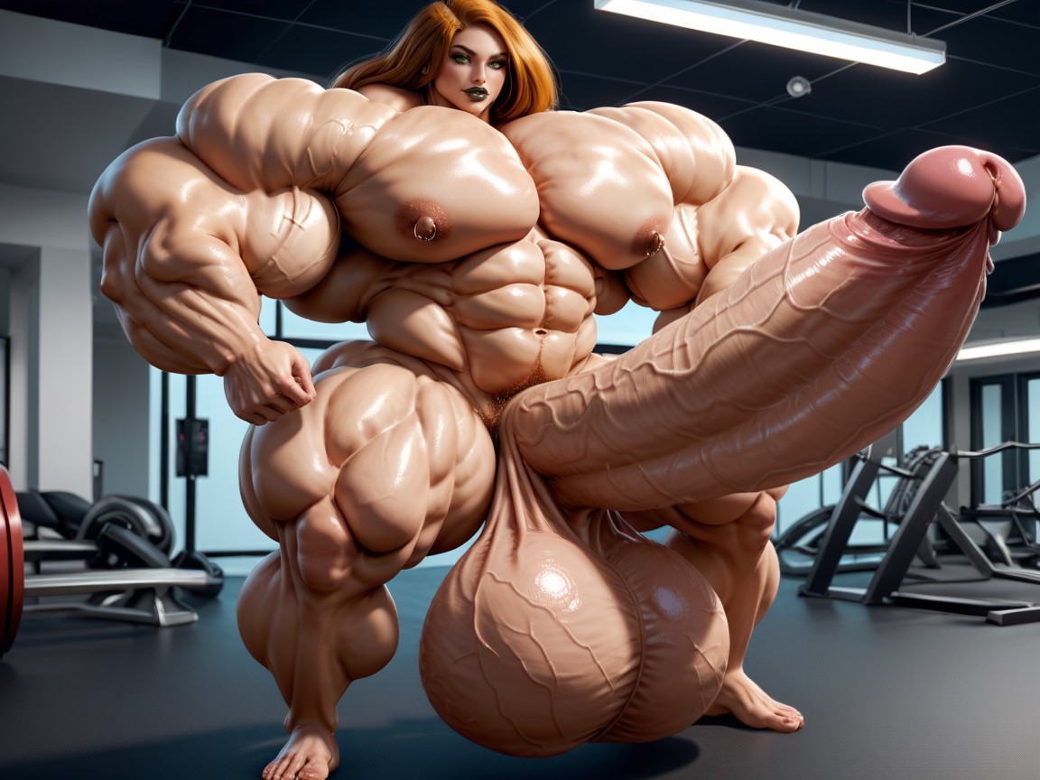 Balls Are Big Enough To Touch The Floor, Hyper Long Penis, Hyper Absurdly Gigantic Balls Travesti IA Pornô