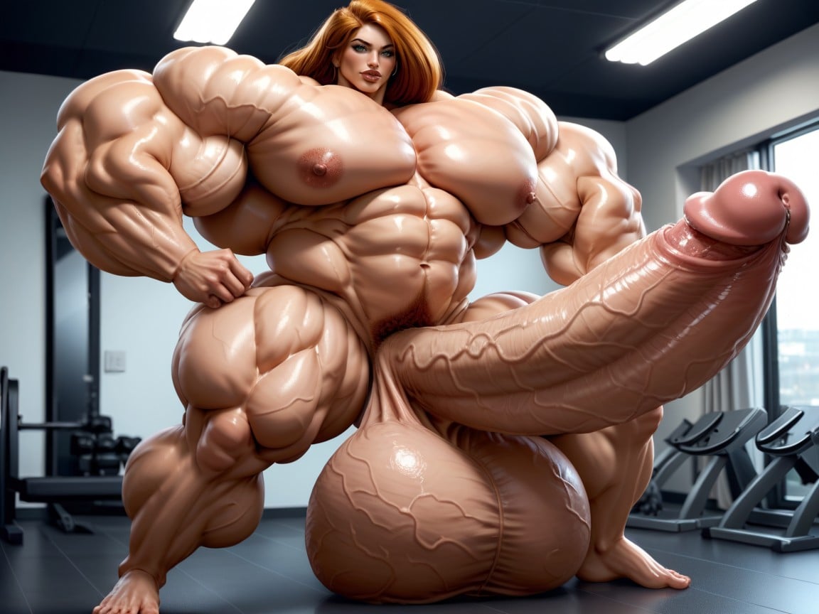 Hyper Absurdly Oversized Penis, Hyper Growing, Hyper Gigantic Massive Balls Shemale AI Porn
