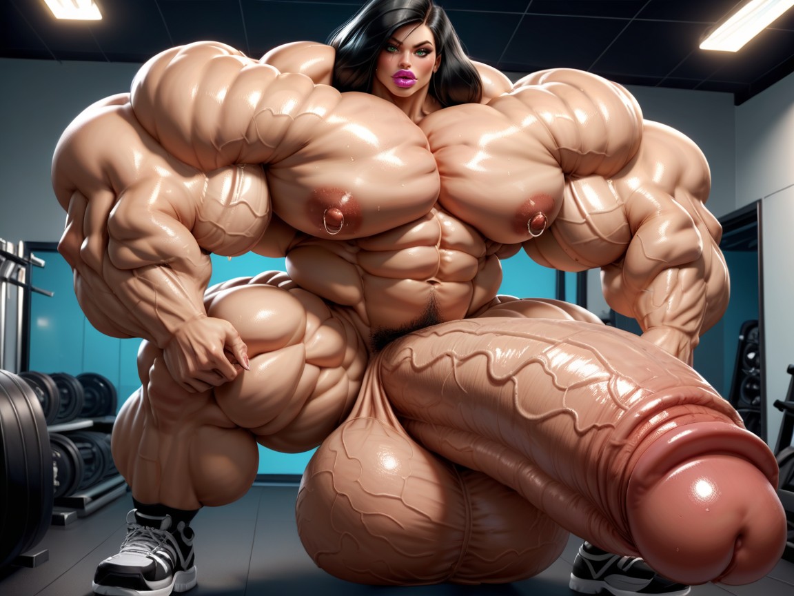 Nude Hyper Futanari With Hyper Gigantic Penis, Hyper Gigantic Balls, Kim Possible Shemale AI Porn