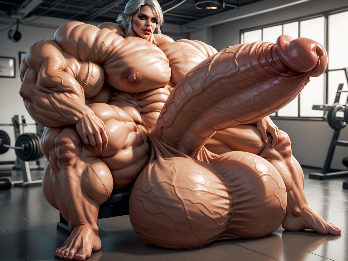 Hyper Absurdly Oversized Penis, Balls Are Just Too Gigantic, Penis Is Just Way Too Gigantic Shemale AI Porn