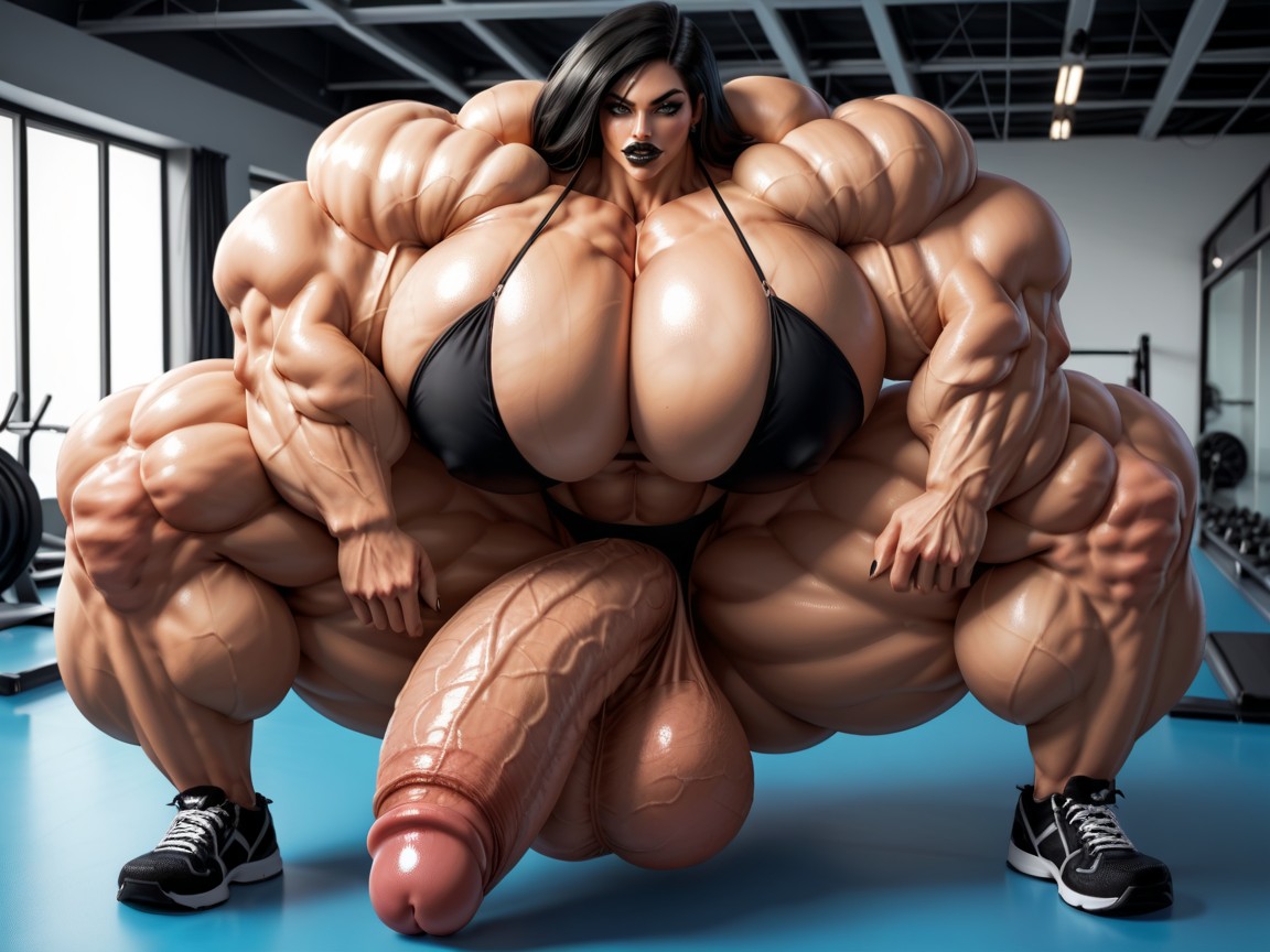 丸いお尻, Hyper Absurdly Oversized Gigantic Wides Penis, Hyper Gigantic Muscle Hips ニューハーフAIポルノ