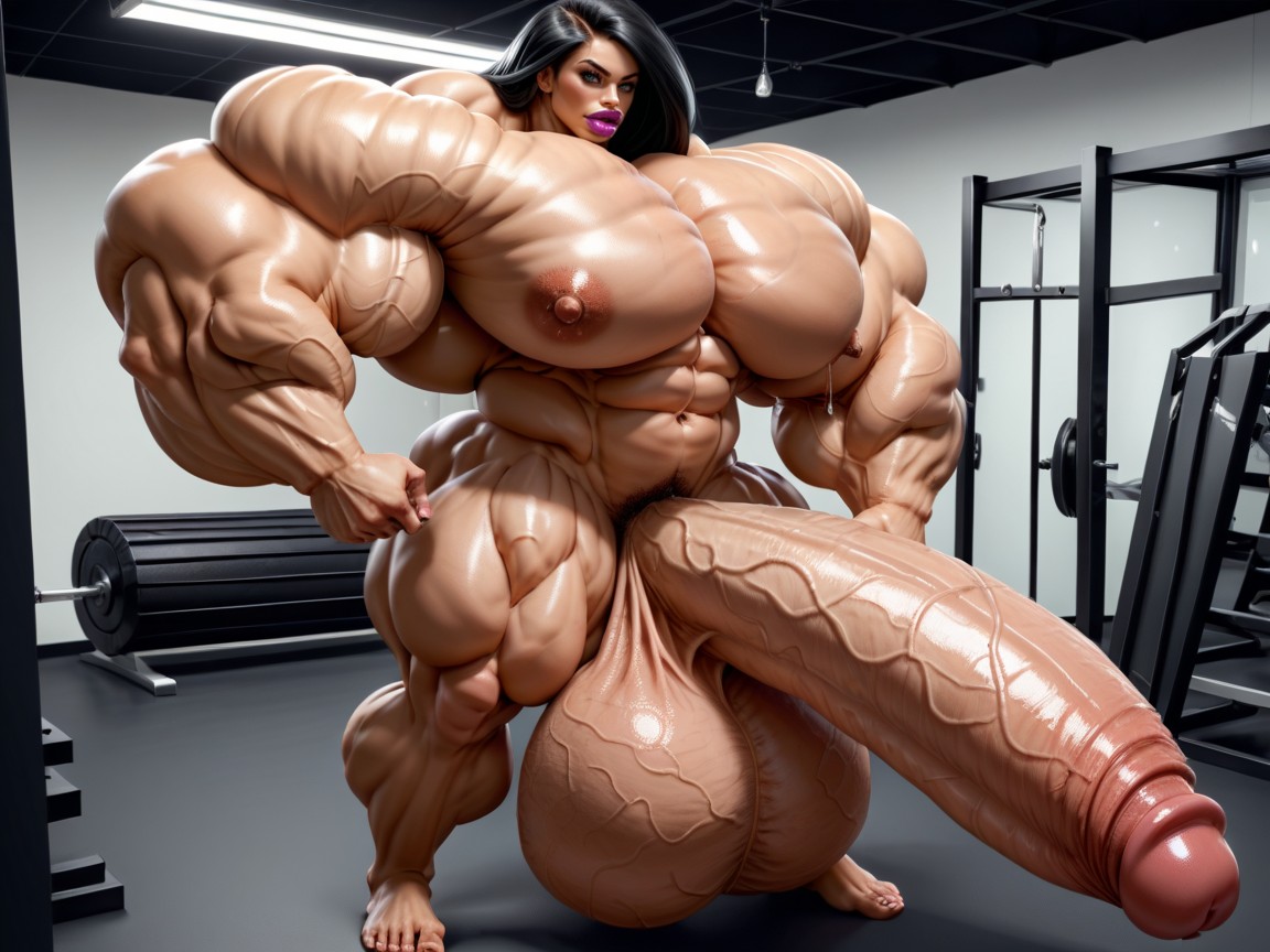 Extrêmement Musclé, Penis Is Just Way Too Gigantic, Pénis Plus Grand Que Le Corps Porno IA transsexuelle