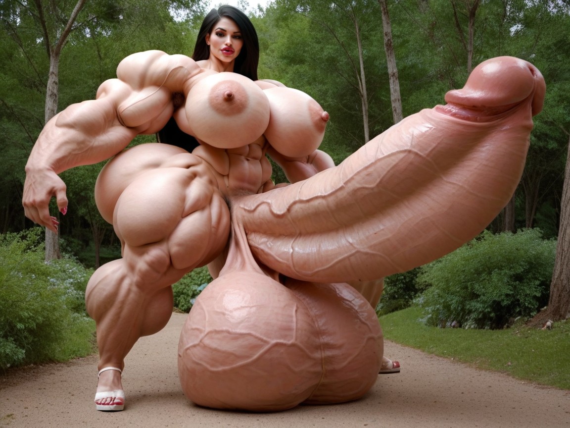 Small Breasts, Hyper Gigantic Penis, Hyper Absurdly Oversized Penis Shemale AI Porn