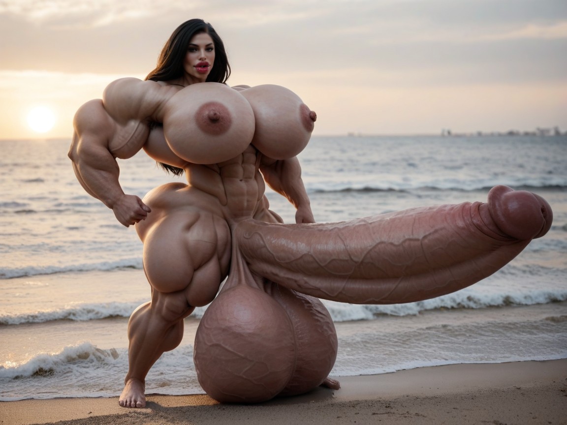 Hyper Gigantic Penis, Hyper Gigantic Biceps, Hyper Bimbo Shemale AI Porn