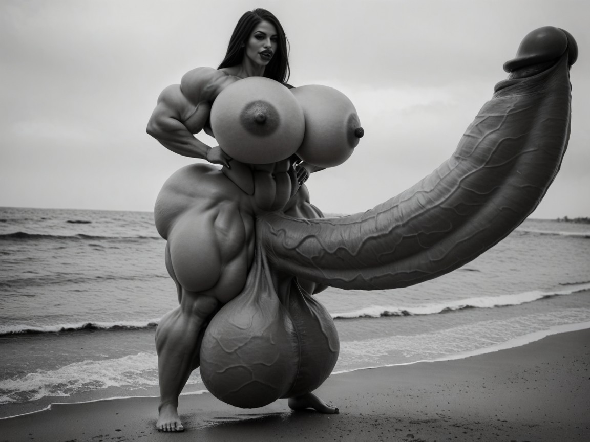 Hyper Gigantic Massive Penis, Hdr, Penis The Size Of The Beach Shemale AI Porn