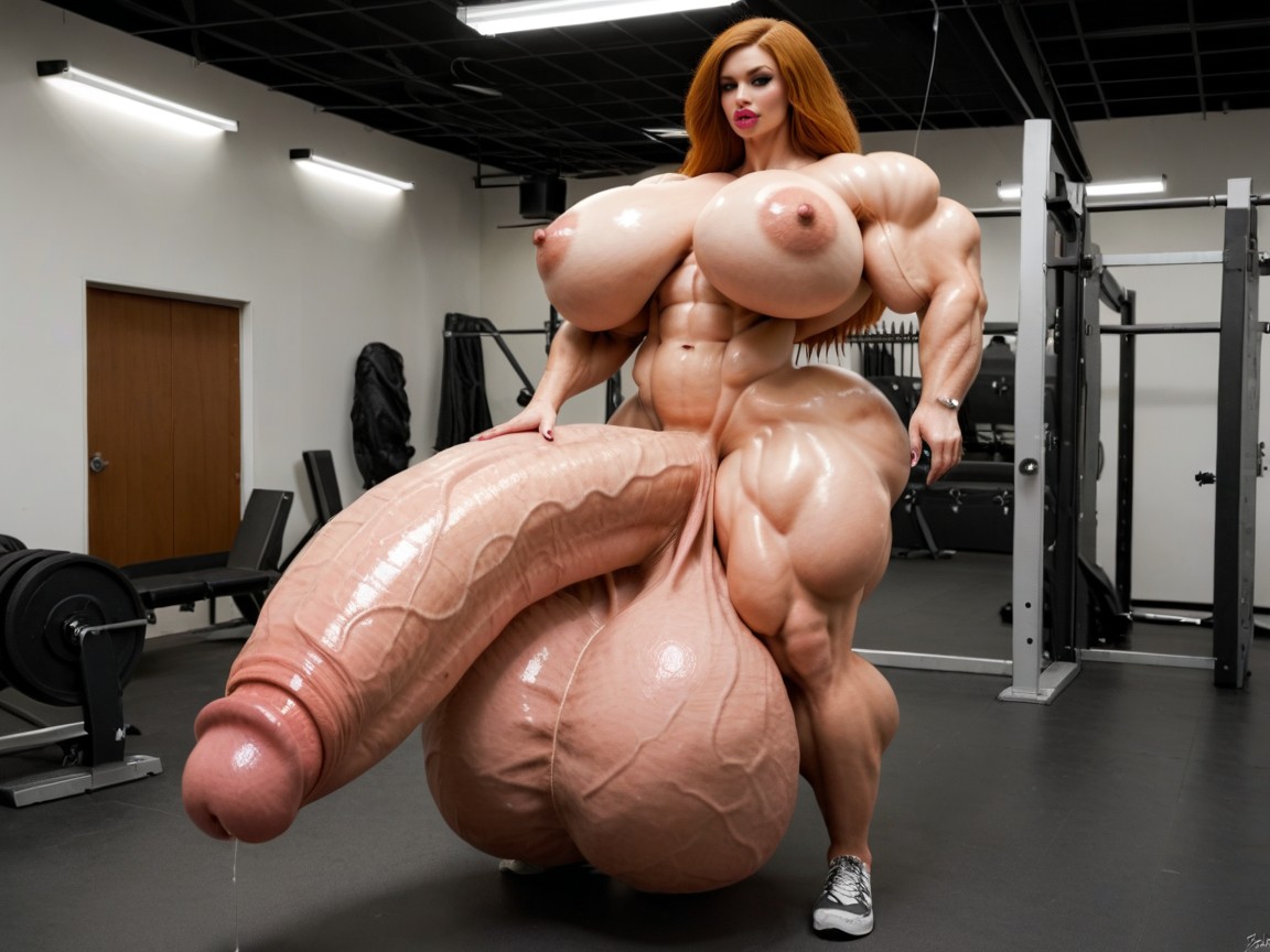 Hyper Gigantic Penis Growth, Hyper Gigantic Massive Penis, Hyper Gigantic Swollen Bimbo Lips Shemale AI Porn