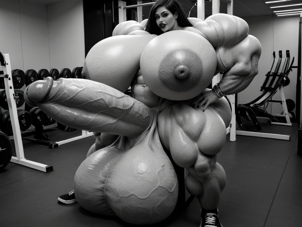 Penis The Size Of The Gym, Naked, Hyper Gigantic Muscle Hips Porno IA transsexuelle
