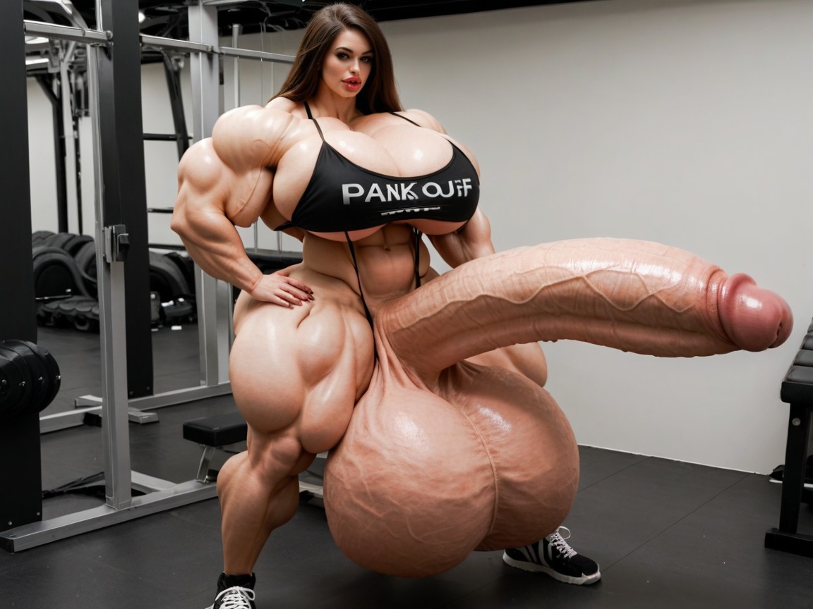 Hyper Oversized Balls, Hyper Oversized Gigantic Massive Girthy Penis, Hyper Balls Growth ニューハーフAIポルノ