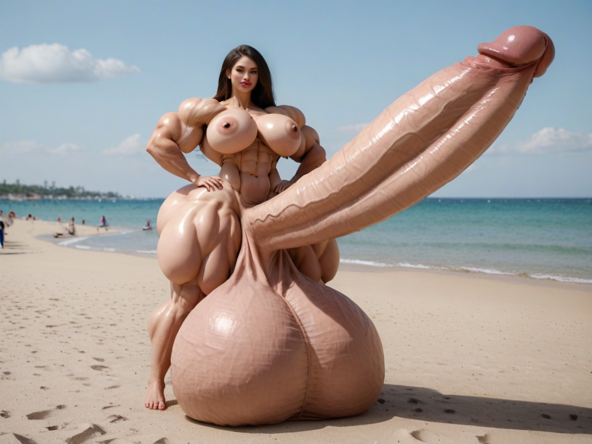 Cosplay, Hyper Muscle Growth, Balls Are Just Too Gigantic Travesti IA Pornô