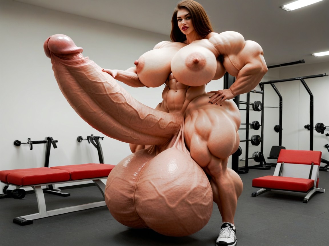 小さな胸, Hyper Oversized Balls, Hyper Gigantic Balls ニューハーフAIポルノ