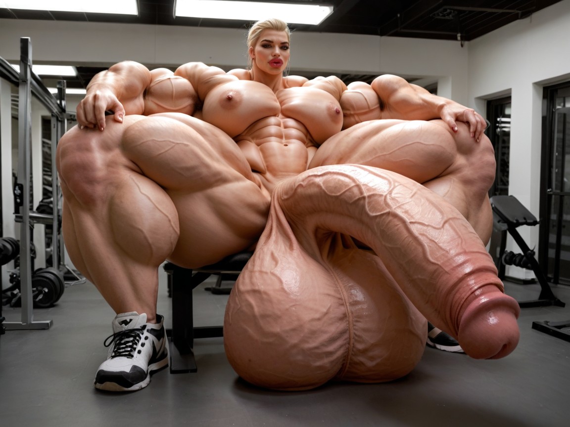 Balls Are Big Enough To Touch The Floor, Hyper Gigantic Balls, Hyper Gigantic Penis Porno IA transsexuelle