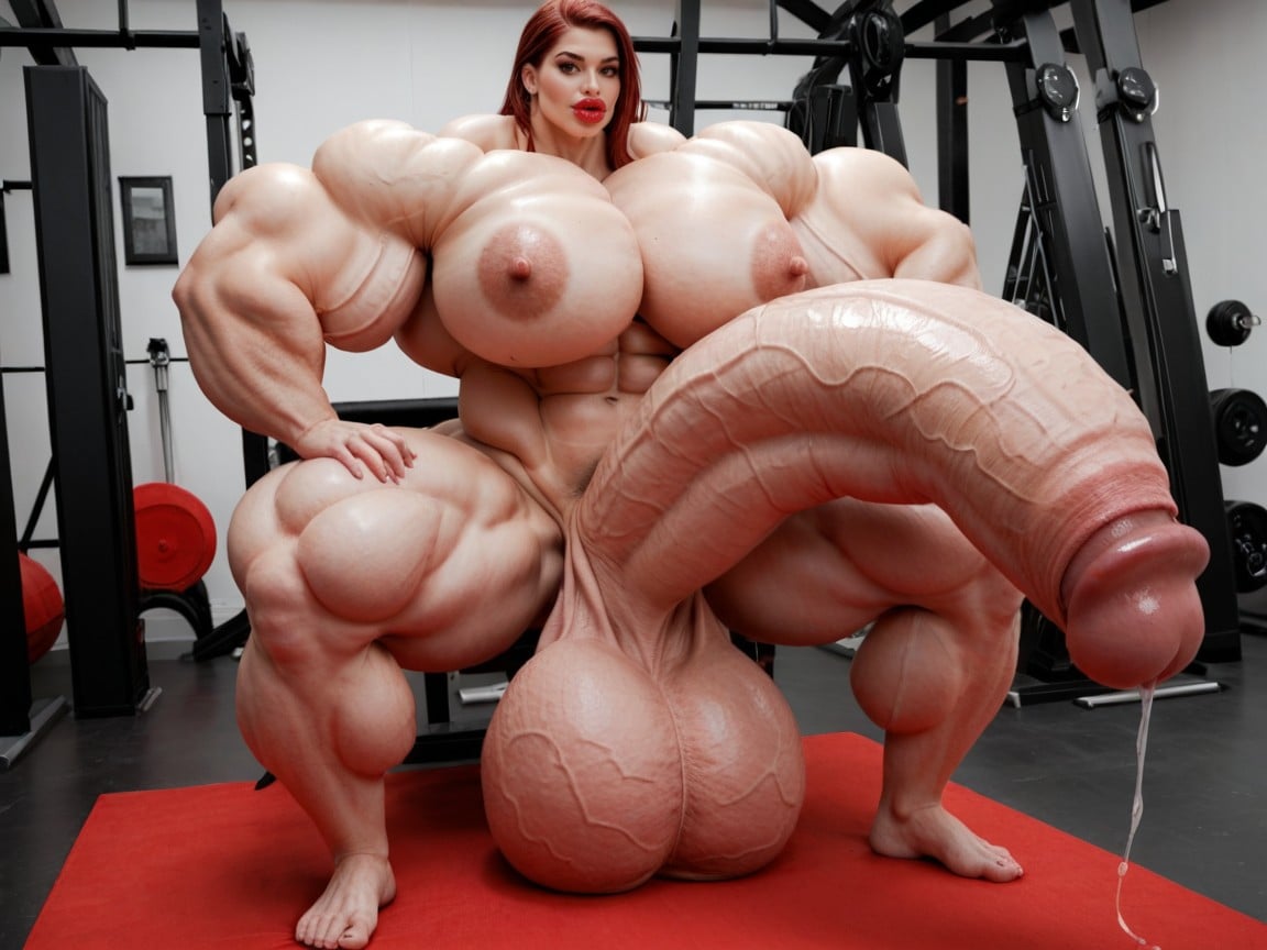 Hyper Long Penis, Hyper Gigantic Balls, Hyper Oversized Gigantic Massive Wides Penis Porno IA transsexuelle