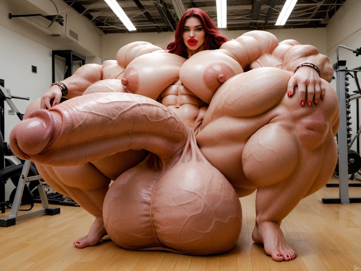 Hyper Gigantic Penis, Hyper Oversized Muscle, Hyper Gigantic Muscle Growth Porno IA transsexuelle
