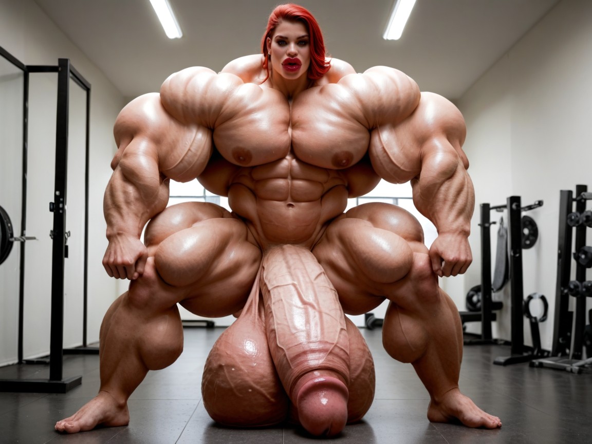 Hyper Oversized Gigantic Massive Muscle, Hyper Gigantic Massive Biceps, Pénis Plus Grand Que Le Corps Porno IA transsexuelle
