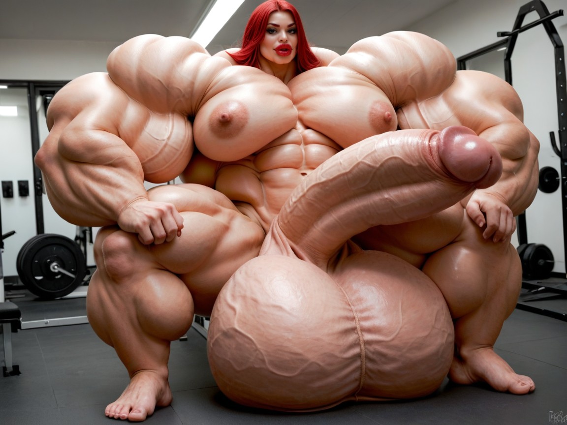 Hyper Gigantic Massive Biceps, Extrêmement Musclé, Penis Is Just Way Too Gigantic Porno IA transsexuelle