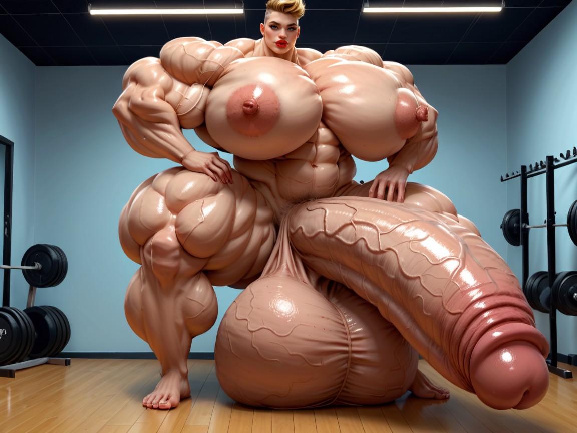 Penis Is Just Way Too Gigantic, Hyper Oversized Muscle, Pénis Maior Do Que O Corpo Travesti IA Pornô