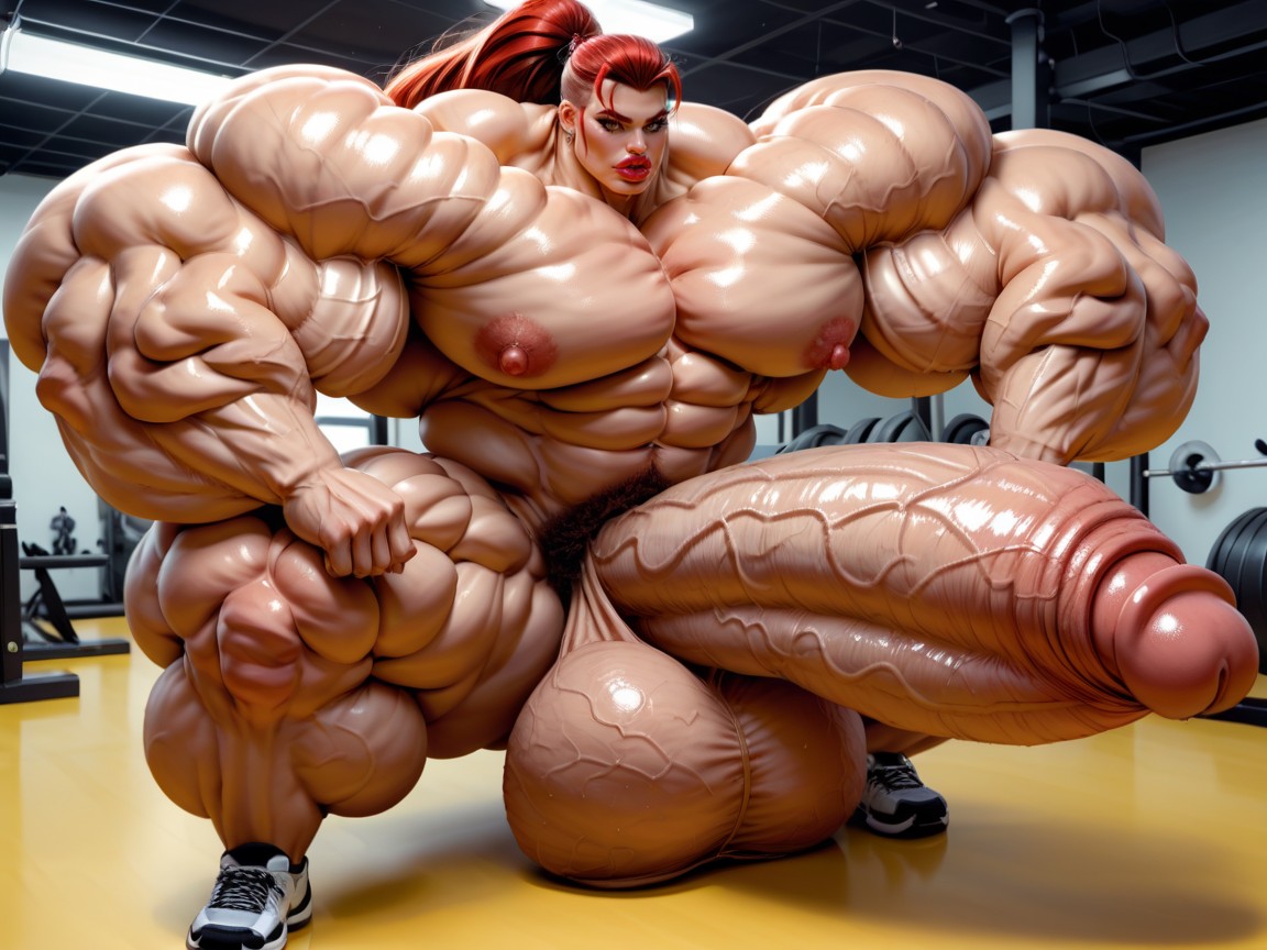 Hyper Gigantic Penis, Hyper Gigantic Massive Balls, Penis The Size Of The Gym Porno IA transsexuelle