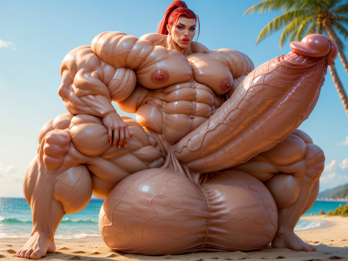 Queue De Cheval Haute, Hyper Gigantic Penis Growth, Hyper Muscle Growth Porno IA transsexuelle