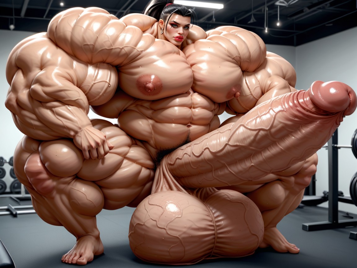 Hyper Gigantic Muscle Hips, Hyper Gigantic Lips, Hyper Muscle Growth Transfrau KI-Porno