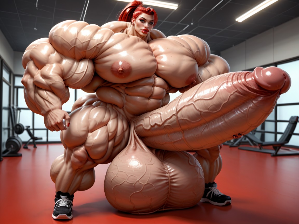 Hyper Bimbo, Hyper Oversized Gigantic Muscle Women, Balls Are Big Enough To Touch The Floor Porno IA transsexuelle
