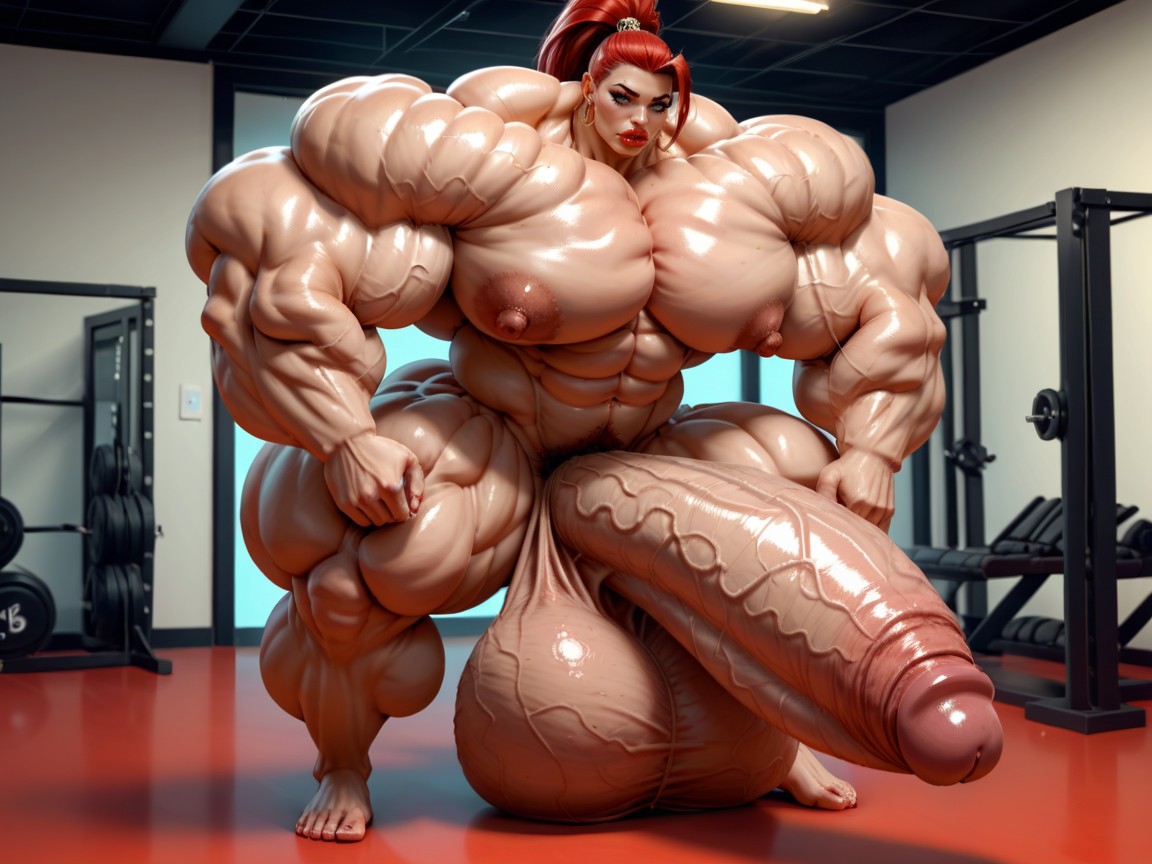 Hyper Gigantic Balls, Hyper Oversized Muscle, Hyper Oversized Gigantic Penis Porno IA transsexuelle
