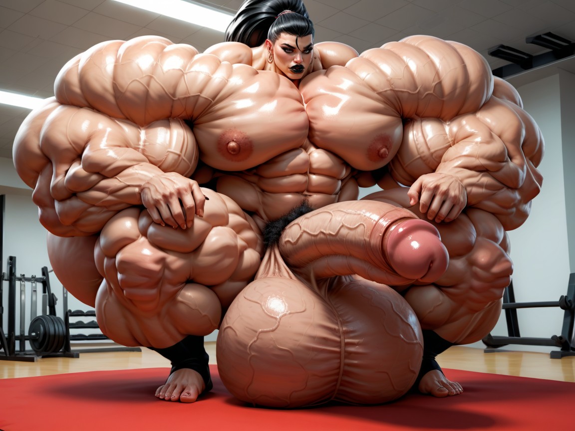 Hyper Gigantic Massive Balls, Naked, Hyper Bimbo Porno IA transsexuelle