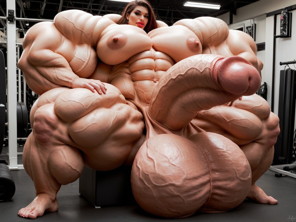 Hyper Gigantic Massive Penis, Hyper Oversized Gigantic Massive Muscle, Hyper Gigantic Abs 쉬메일 AI 포르노