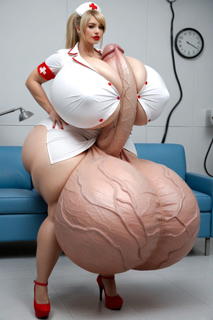 Hyper Gigantic Veiny Penis, Hyper Gigantic Testicles, 20+ Travesti IA Pornô