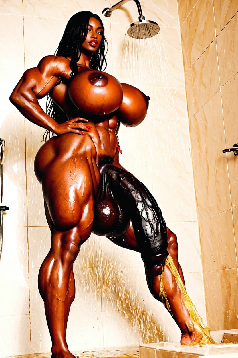 Full Body View, Exaggerated Big Butt, Abs ニューハーフAIポルノ