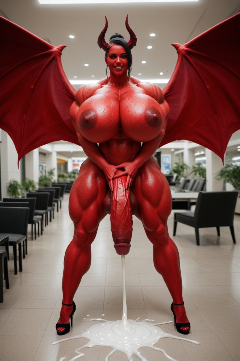 汗だく, Gigantic Abs, Ahegao ニューハーフAIポルノ