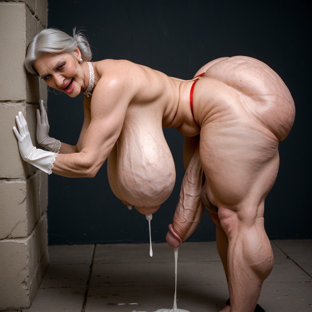 Shrivelled Balls, Saggy Breasts, Parted Breasts Shemale AI Porn