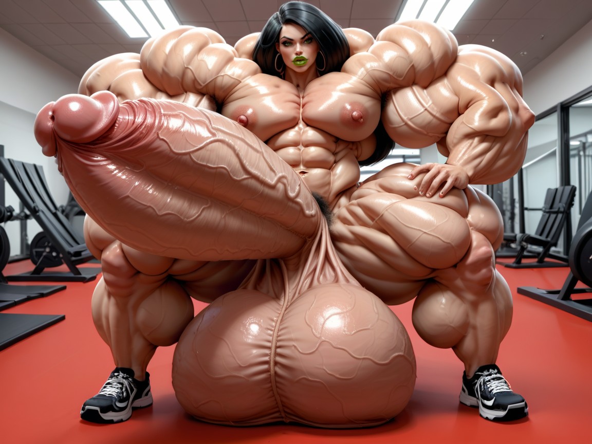 Hyper Gigantic Massive Balls, Penis Gigantic Then Torso, Balls Are Just Too Gigantic ニューハーフAIポルノ