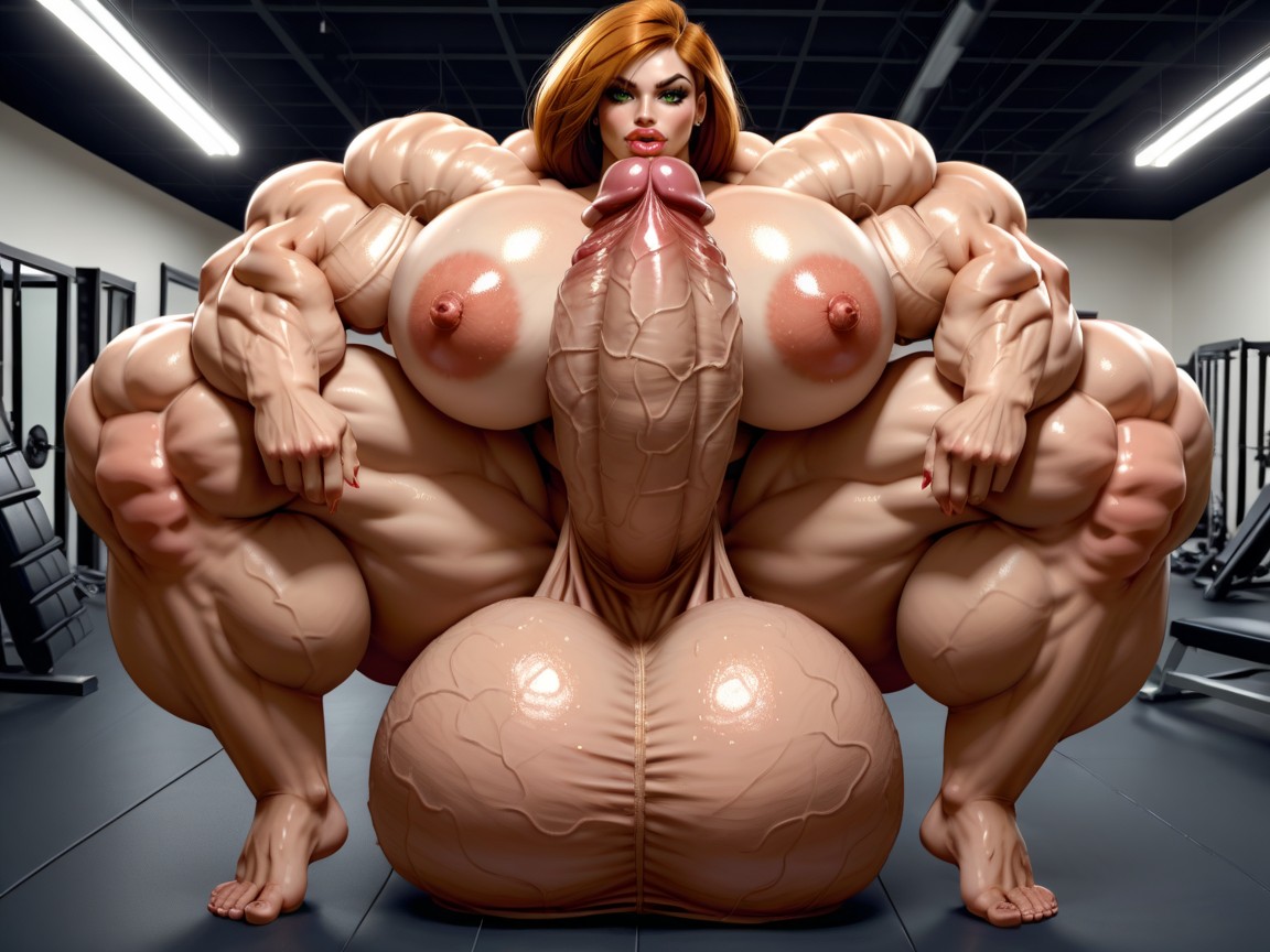 Gorgeous Face, Hyper Oversized Enormous Massive Wides Penis, Hyper Penis Growth Shemale AI Porn