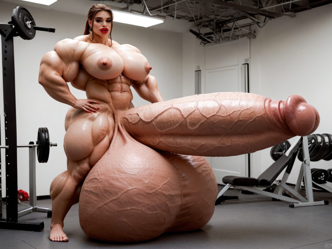 Hyper Bimbo, Hyper Oversized Enormous Massive Wides Penis, Hyper Gigantic Massive Penis Shemale AI Porn