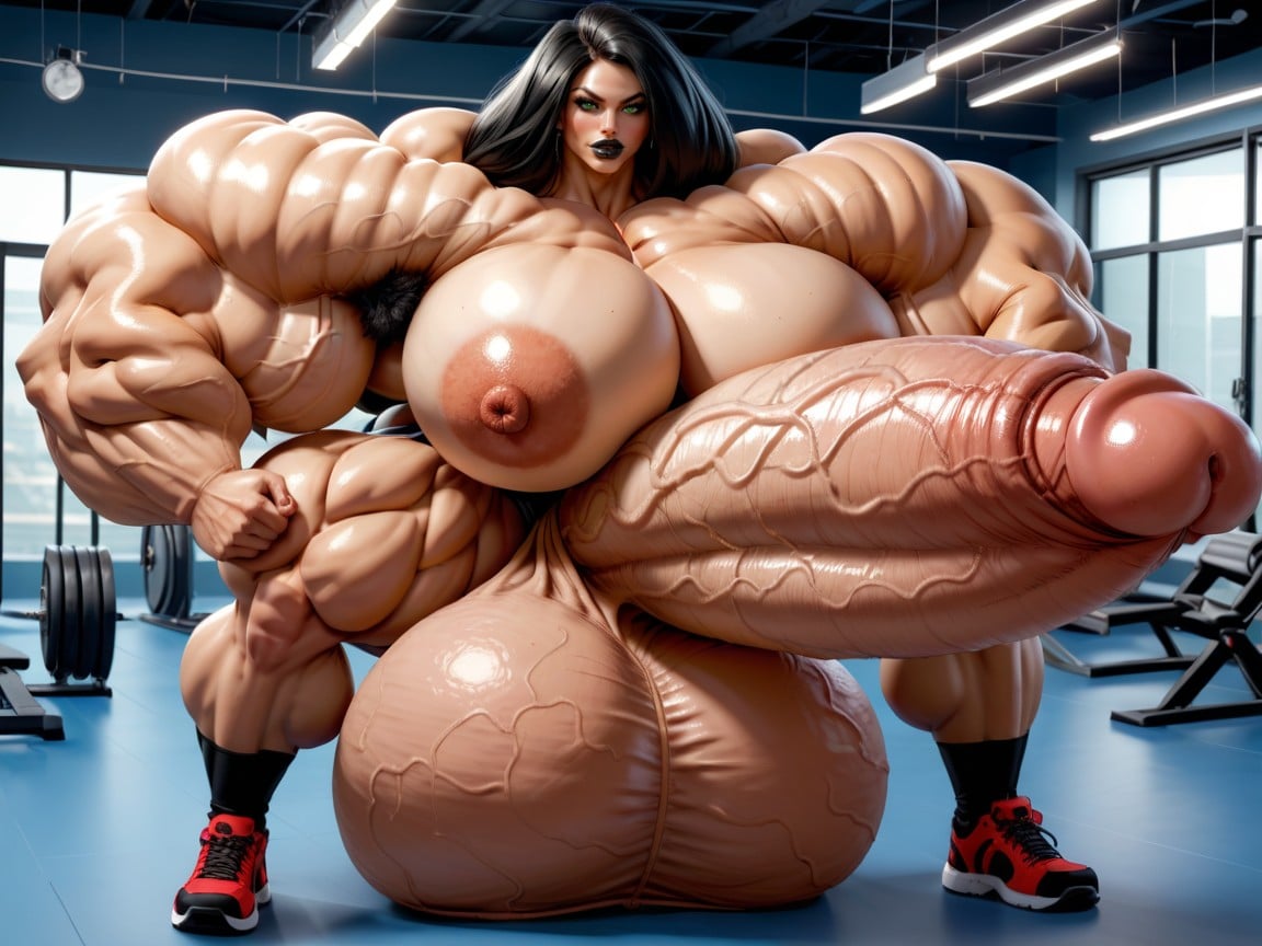 Hyper Gigantic Massive Penis, Giant Bulging Penis, Balls Are Just Too Gigantic Shemale AI Porn