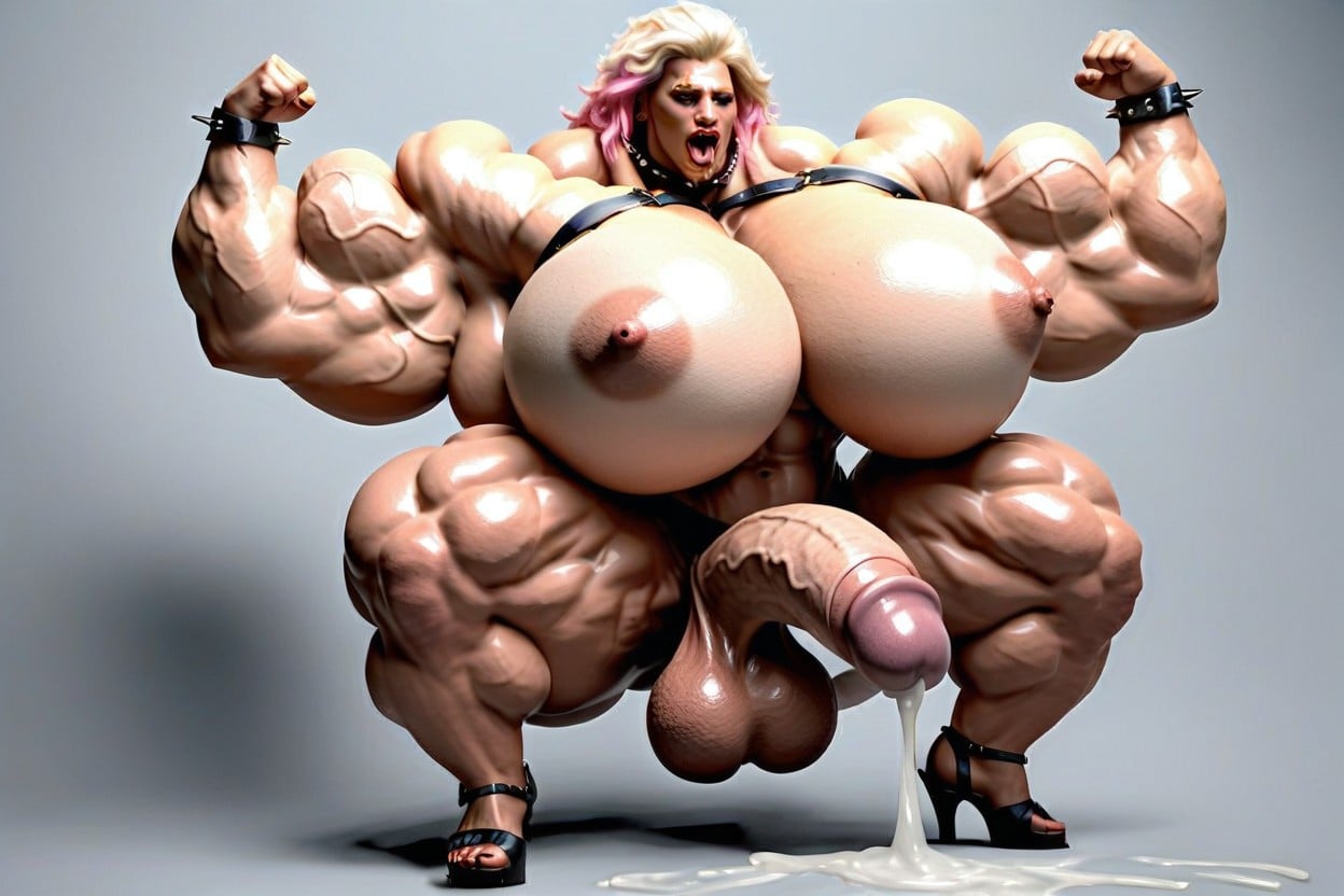 Hyper Massive Cock, Hyper Wide Torso, Hyper Abs 人妖AI色情