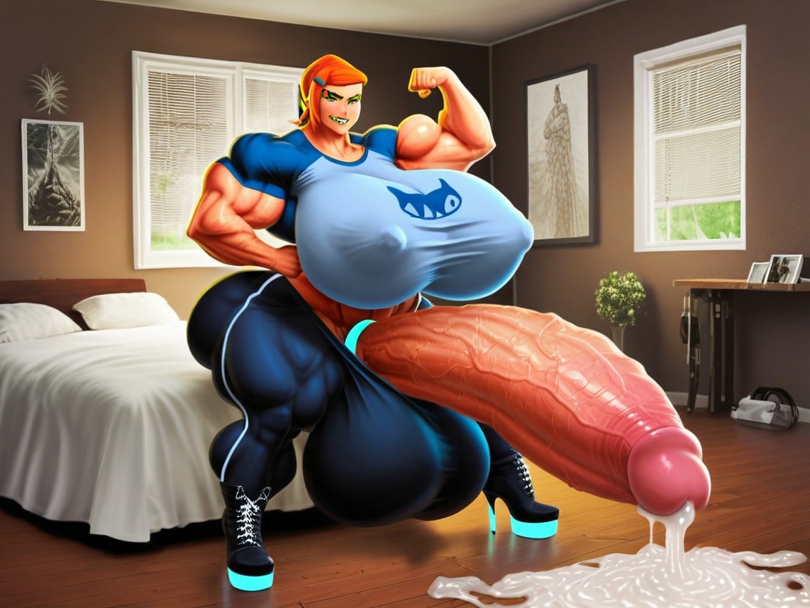 加大t恤, Thick Cock, Extremely Hyper Muscular Arms 人妖AI黃片