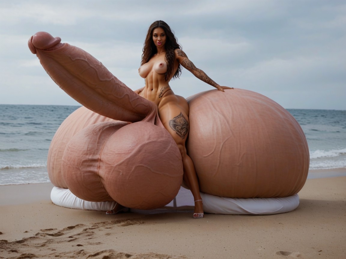 Full Body Tattoo, Hyper Growing, Hyper Oversized Enormous Massive Wides Penis Transfrau KI-Porno