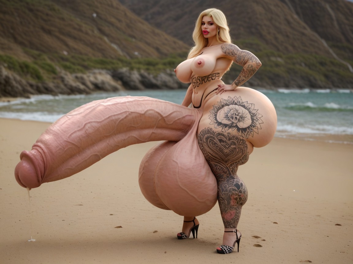 Gorgeous Face, Penis Gigantic Then Torso, Hyper Growing 쉬메일 AI 포르노