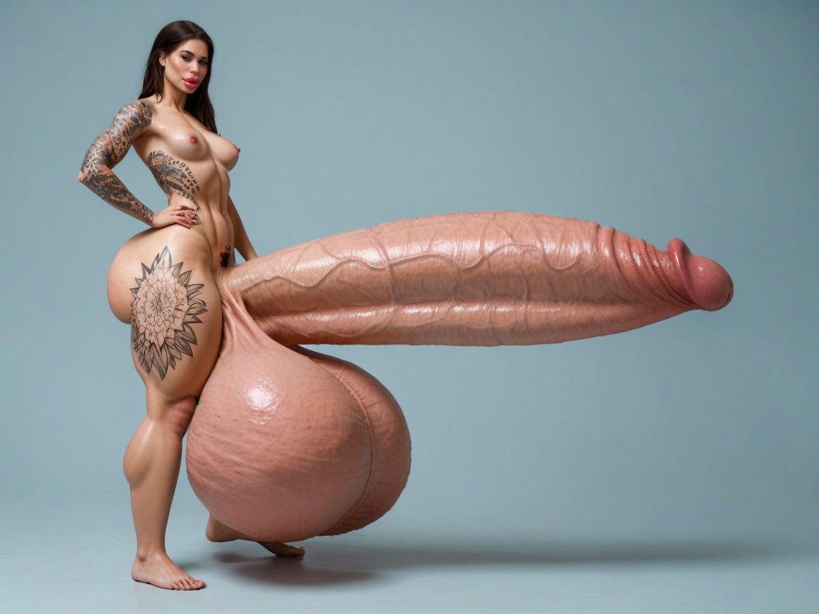 Ultra Detailed Face, Penis The Size Of The Beach, Nude Hyper Futanari With Hyper Gigantic Penis Porno IA transsexuelle