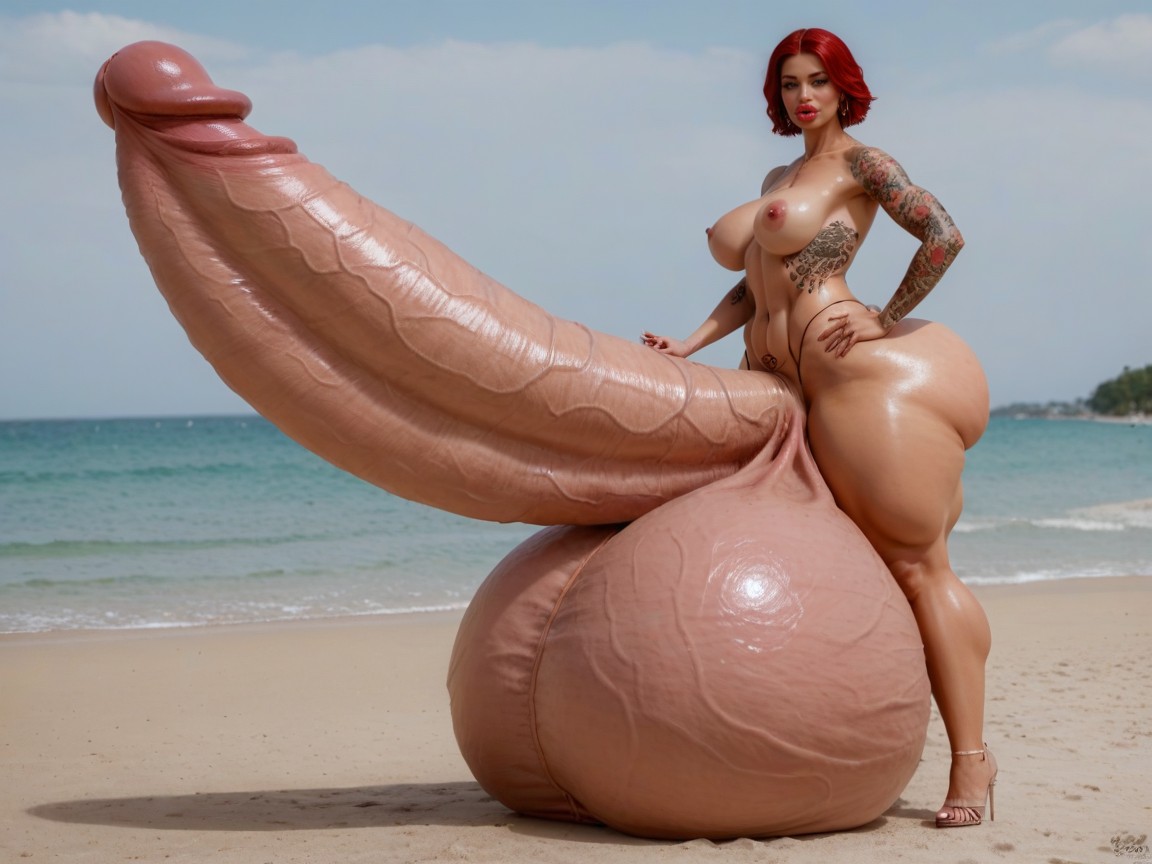 Balls Are Just Too Gigantic, Nude Hyper Futanari With Hyper Gigantic Penis, Penis Is Just Way Too Gigantic 쉬메일 AI 포르노