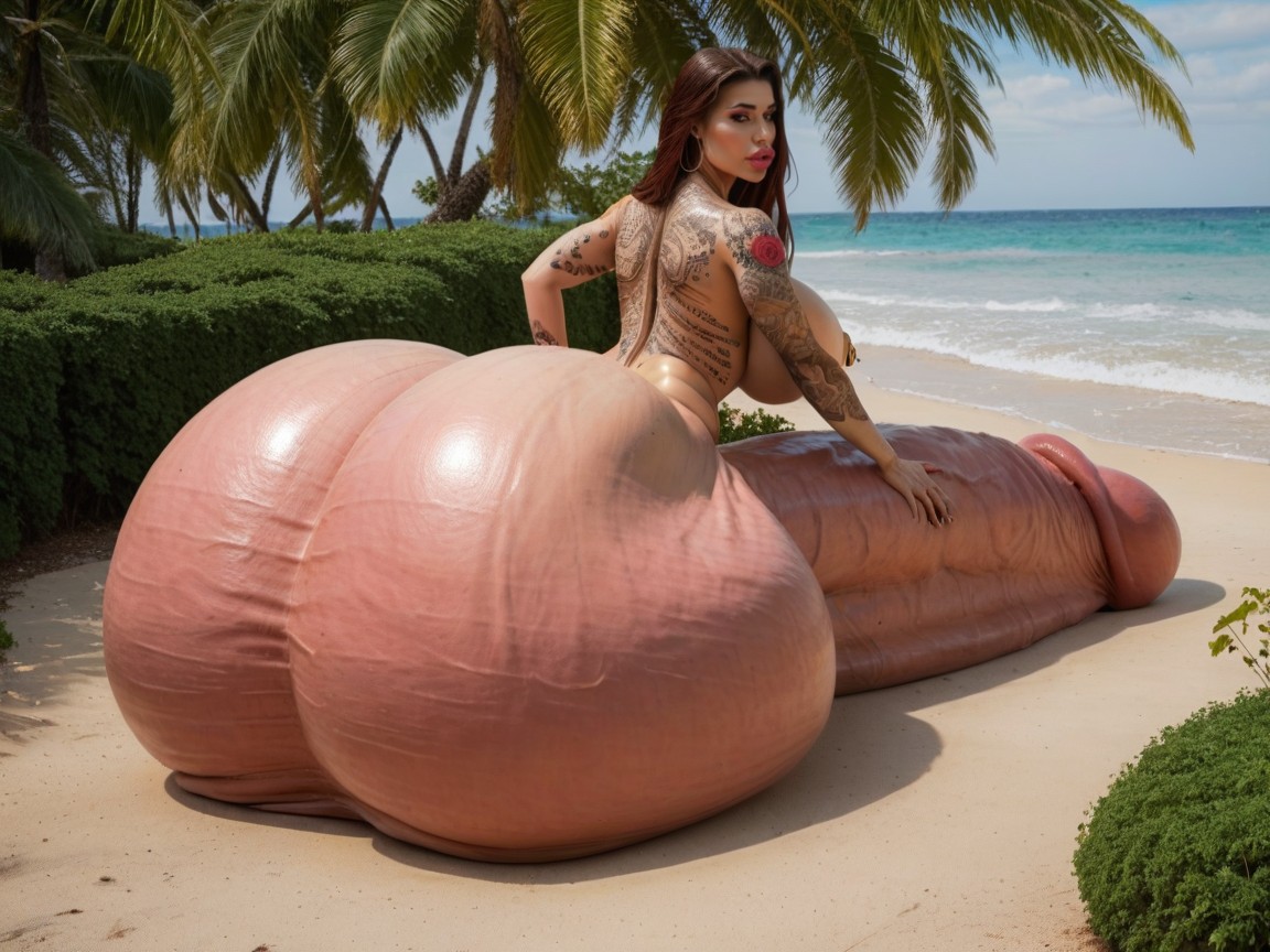 Hyper Gigantic Lips, Hyper Gigantic Massive Balls, Hyper Oversized Balls Shemale AI Porn